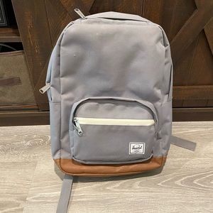 Herschel Gray & Brown Leather Bagpack